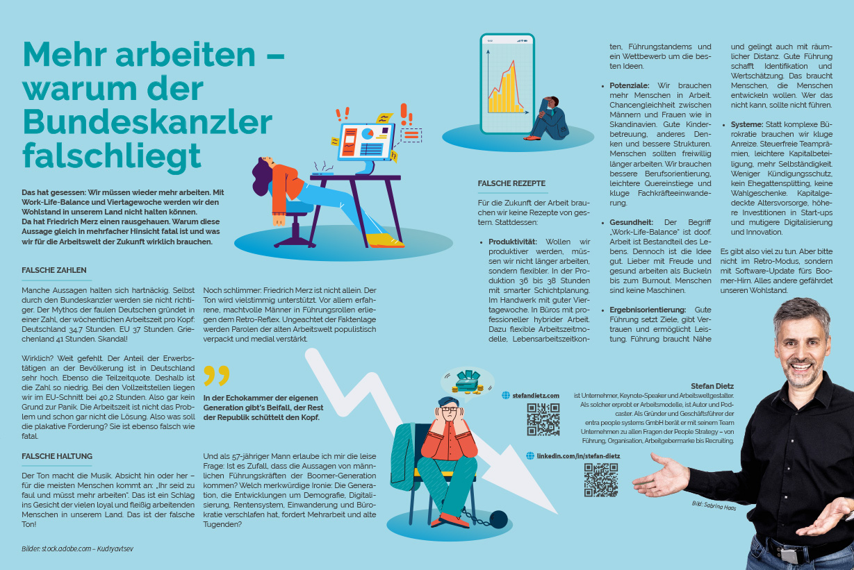 Mehr arbeiten- Friedrich Merz Artikel IHK Wirtschaftsmagazin Pfalz
